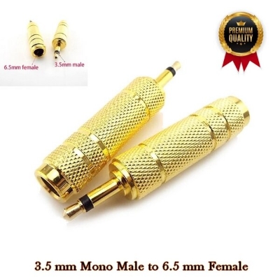 Picture of 3.5mm 1/8" Male Plug Mono to 6.35mm 1/4" Female Audio Adapter Converter 