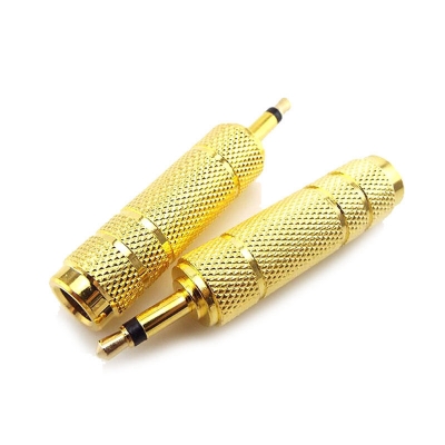 Picture of 3.5mm 1/8" Male Plug Mono to 6.35mm 1/4" Female Audio Adapter Converter 