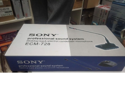 Picture of Sony professional Sound System Desktop Back Electret Condenser Microphone ECM 728 (Parliament Microphone) (Black)