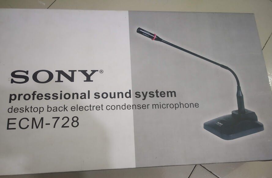 Picture of Sony professional Sound System Desktop Back Electret Condenser Microphone ECM 728 (Parliament Microphone) (Black)
