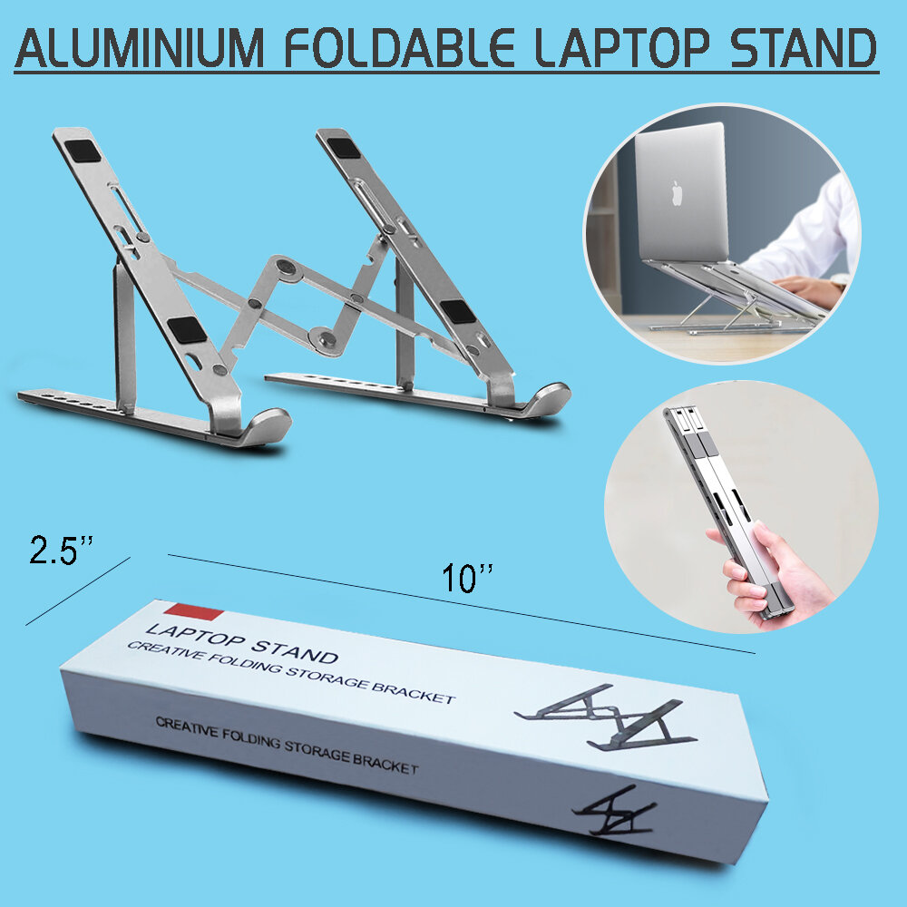 Picture of 10-17 inches tablet notebook laptop quality aluminum bass for laptop stand creative folding storage brackets (Silver)