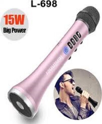 Picture of L-698 professional 15W portable USB wireless Bluetooth microphone speaker with Dynamic microphone (Pink)
