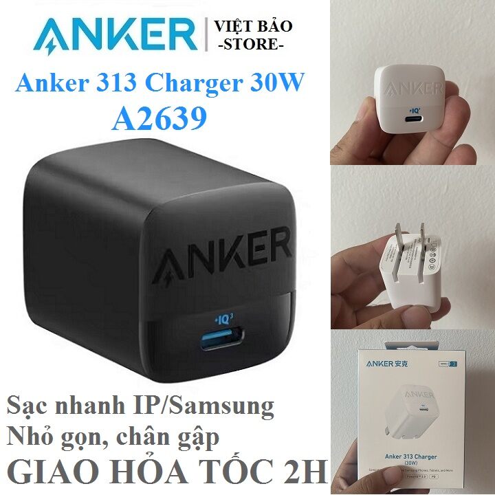Picture of Anker 313 GaN 30W Foldable Charger USB C Power IQ 3.0 Verified Product (Multicolor)