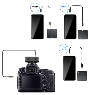 Picture of Professional K63 Dual  Lavalier Microphone Bluetooth Wireless Microphone Gaming MIC Sound Mixer Karaoke DJ Speaker For live interviews (Black)