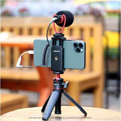 Picture of Ulanzi ST-07 Cold Shoe Phone Clip with Extendable Stick Tripod 1/4 Screw Phone Holder To Microphone for Vlogging (Black)