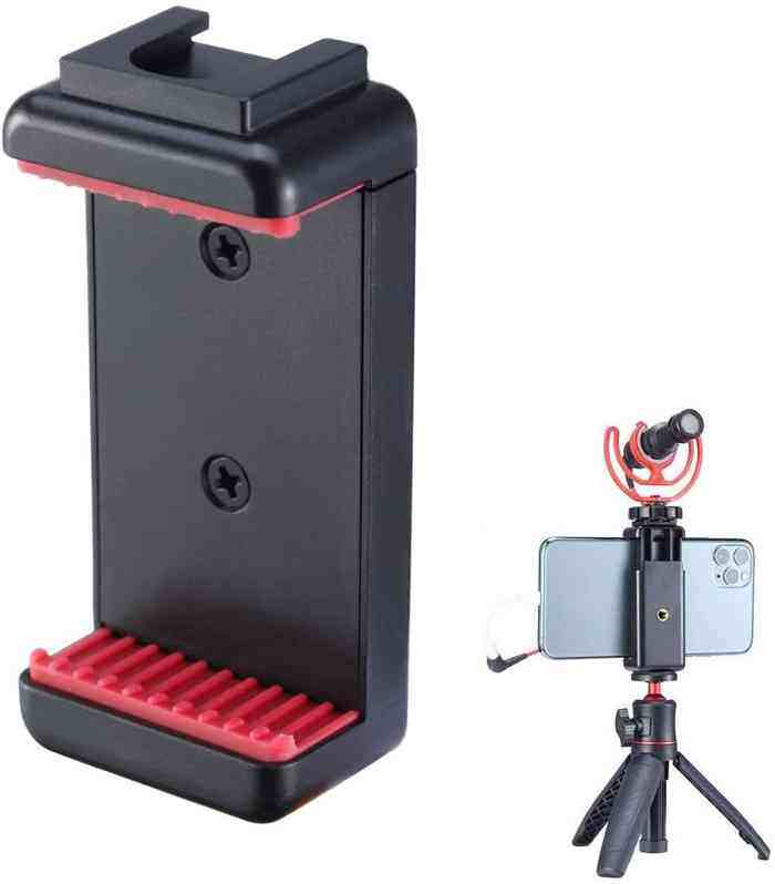 Picture of Ulanzi ST-07 Cold Shoe Phone Clip with Extendable Stick Tripod 1/4 Screw Phone Holder To Microphone for Vlogging (Black)