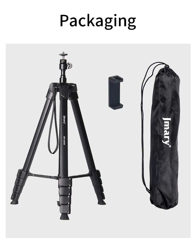 Picture of Jmary Tripod KP-2208 Professional Tripod with Mobile Holder- Black (Black)