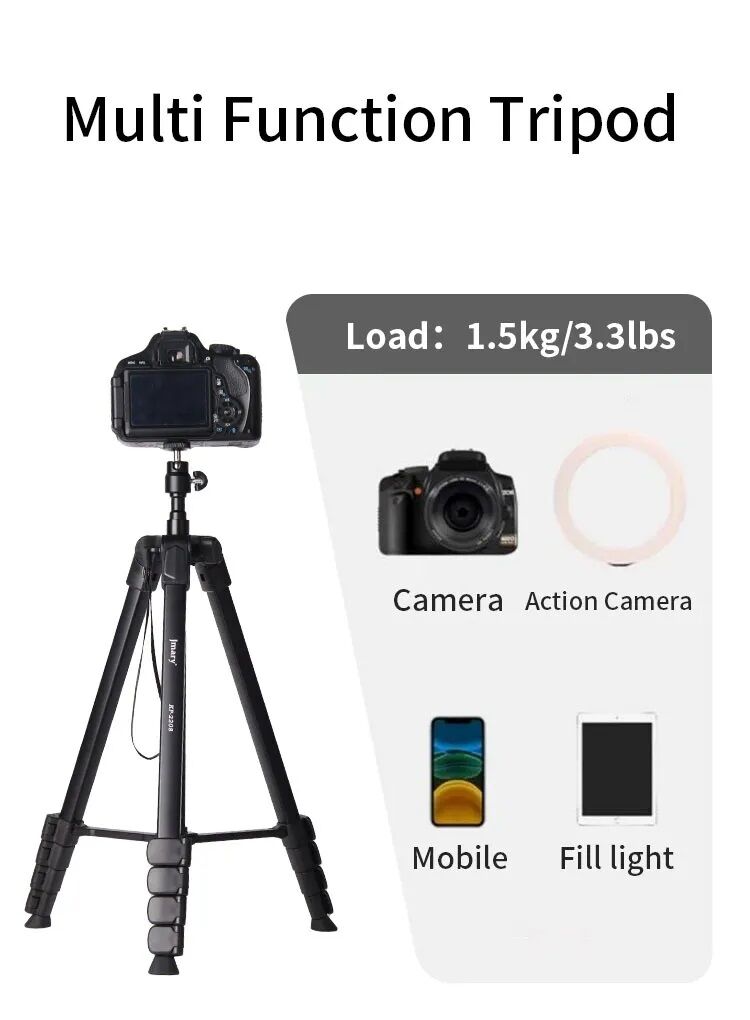 Picture of Jmary Tripod KP-2208 Professional Tripod with Mobile Holder- Black (Black)
