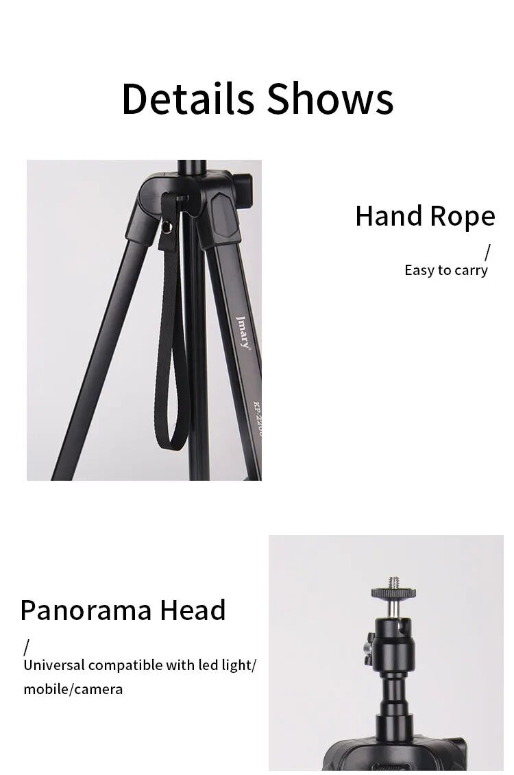Picture of Jmary Tripod KP-2208 Professional Tripod with Mobile Holder- Black (Black)