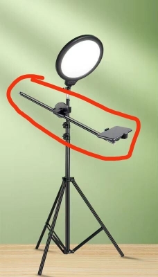 Picture of Monopod Mount Bracket Stand With Mobile Phone Holder & Storage Bag Use Any Ring Light Stand, Microphone Stand (Black)