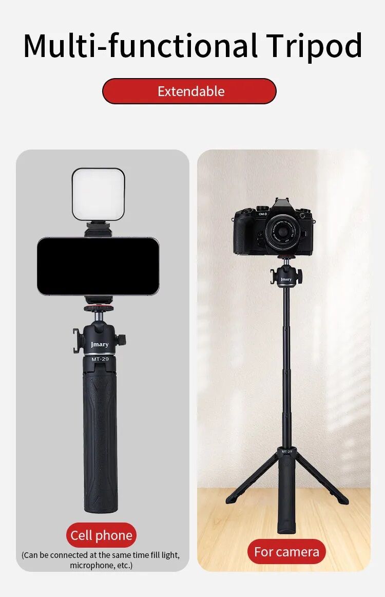 Picture of Jmary MT29 Desktop Extension Tripod Multifunction Interface universal Compatibility - Black (Black)