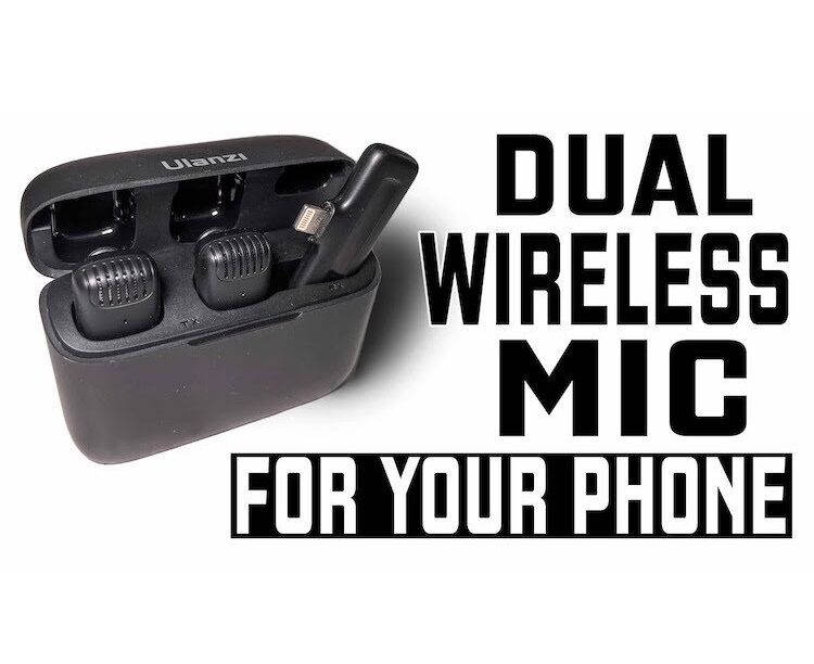 Picture of Wireless Lavalier Microphone Ulanzi J12 Dual Wireless Microphone With Charging Case For Lighting port (Multicolor)