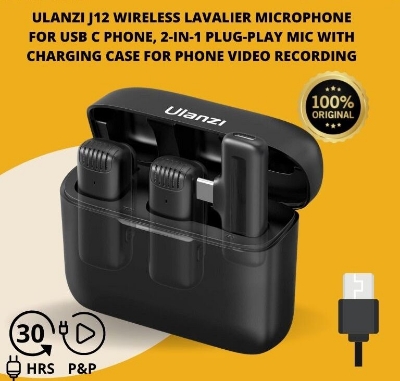 Picture of Ulanzi J12 Dual Wireless Microphone for Android with Charging Case for Type-C Mobile (Multicolor)
