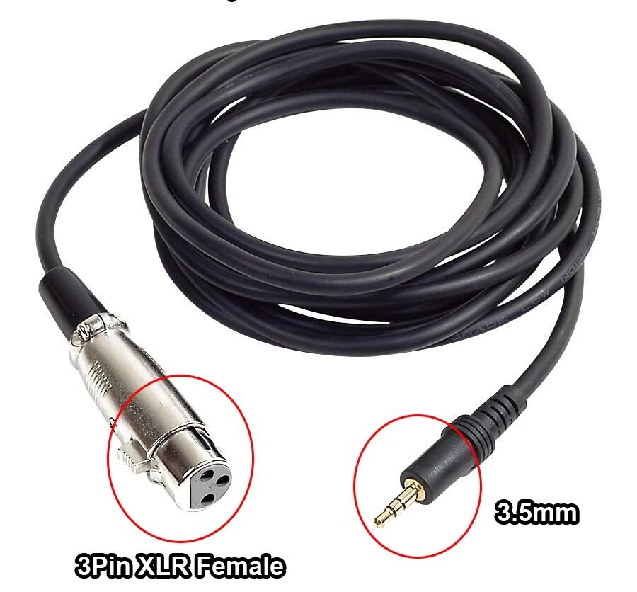 Picture of XLR Female To 3.5mm Microphone Cable 1.5M for condenser, dynamic microphone 