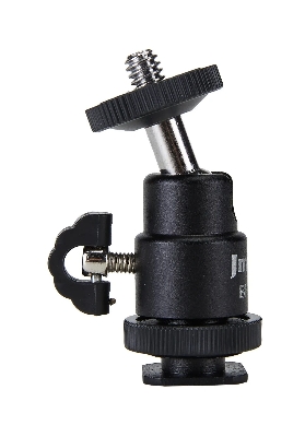 Picture of Hot Shoe Mount Adapter 1/4" Mini Ball Head Ring Light Adapter for Cameras, Camcorders, Smartphone, Gopro, LED Video Light, Microphone, Video Monitor, Tripod, Monopod-Black (Black)