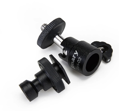 Picture of Hot Shoe Mount Adapter 1/4" Mini Ball Head Ring Light Adapter for Cameras, Camcorders, Smartphone, Gopro, LED Video Light, Microphone, Video Monitor, Tripod, Monopod-Black (Black)