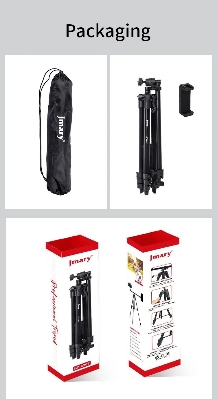 Picture of Jmary KP-2207 Professional Heavy Duty Aluminum Extendable Tripod with Mobile Holder- Black (Black)