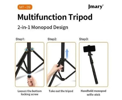 Picture of Jmary MT-39 2 in 1 Portable Tripod & Selfie Stick (Black)
