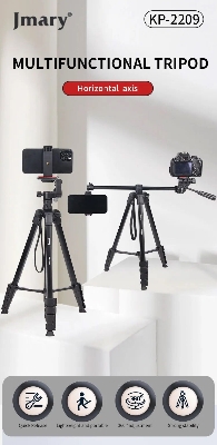 Picture of Jmary Kp2209  Aluminum Dslr & Mobile Camera Stand Tripod With Travel Bag for Live Streaming Vlogging (Black)
