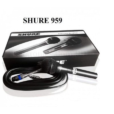 Picture of Professional Shure Sm-959 Uni-Directional Dynamic Microphone With XLR to 6.5mm Audio Cable 15 Feet (Black)
