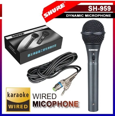 Picture of Professional Shure Sm-959 Uni-Directional Dynamic Microphone With XLR to 6.5mm Audio Cable 15 Feet (Black)