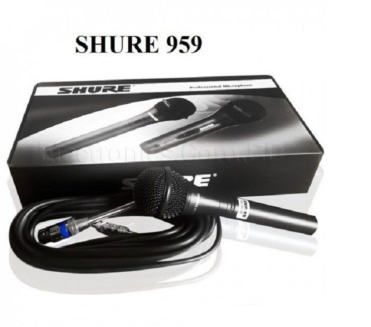 Picture of Professional Shure Sm-959 Uni-Directional Dynamic Microphone With XLR to 6.5mm Audio Cable 15 Feet (Black)