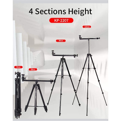 Picture of Professional Heavy Duty Aluminum Extendable Tripod Jmary KP-2207  with Mobile Holder- Black (Black)
