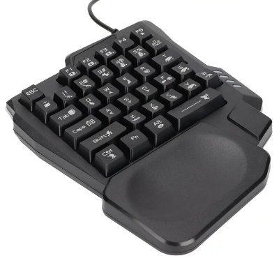 Picture of Colorful One-handed Gaming Keyboard 35 Keys LED Left Hand Mini Keypad USB Port For PUBG, Free-fire (Black)