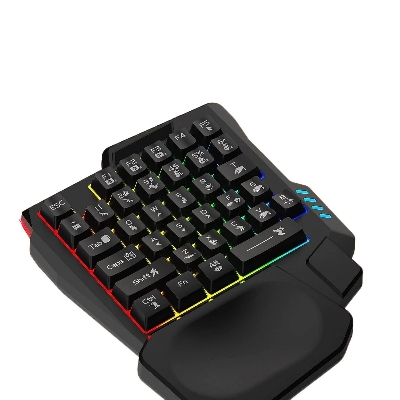 Picture of Colorful One-handed Gaming Keyboard 35 Keys LED Left Hand Mini Keypad USB Port For PUBG, Free-fire (Black)