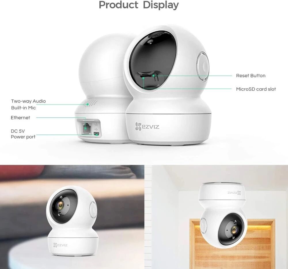 Picture of EZVIZ C6N/H6c Smart Wi-Fi Pan & Tilt Camera & IP Camera Security Camera (White)