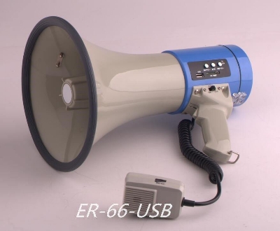Picture of Power Megaphones (Hand Mike) Show ER-66 USB Series With Recording and Built-in Siren (White)