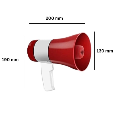 Picture of Handheld Bluetooth Megaphone 80 Watt with Loud Speaker, Recorder USB Memory Card Input Announcing Talk Record Play Siren Music, Rechargeable Battery Included (Red)