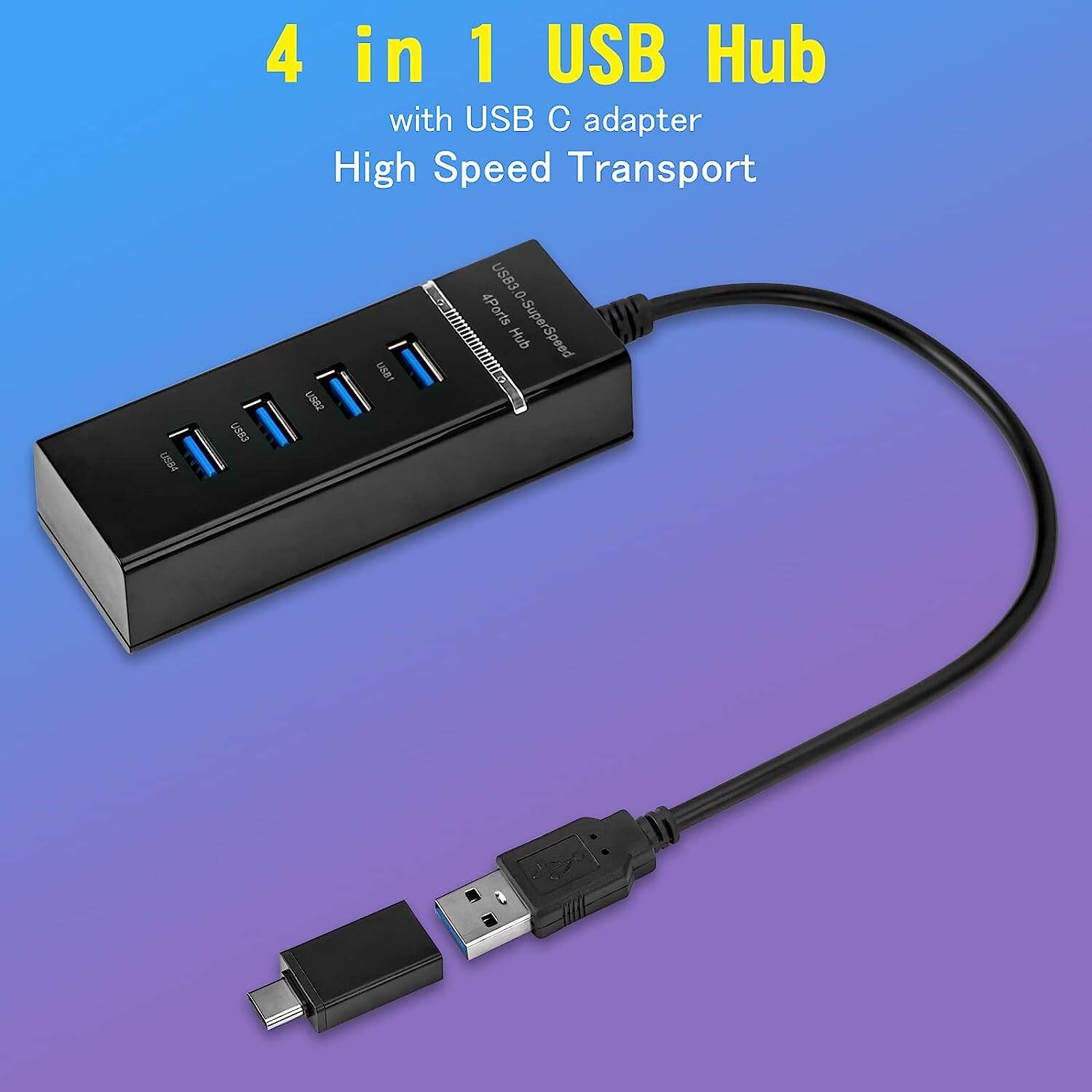 Picture of One Handed Half Keyboard 35keys Mouse USB Spilitter Type-C Adapter Gaming Combo with RGB LED Backlit  4 Port Adapter Mini Size Small Wired Set (Black)