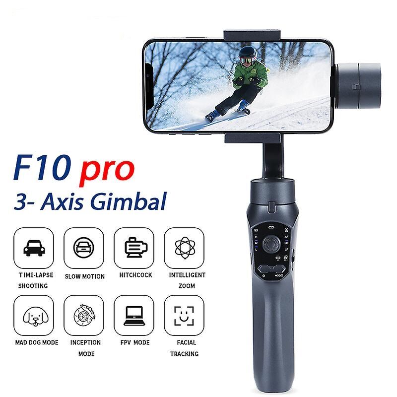 Picture of F10 Pro Gimbal 3-Axis Stabilizer for Smartphone iPhone Handheld Automatic Selfie Stick 360 Rotation Face Tracking APP Video Camera Stabilized (Black)