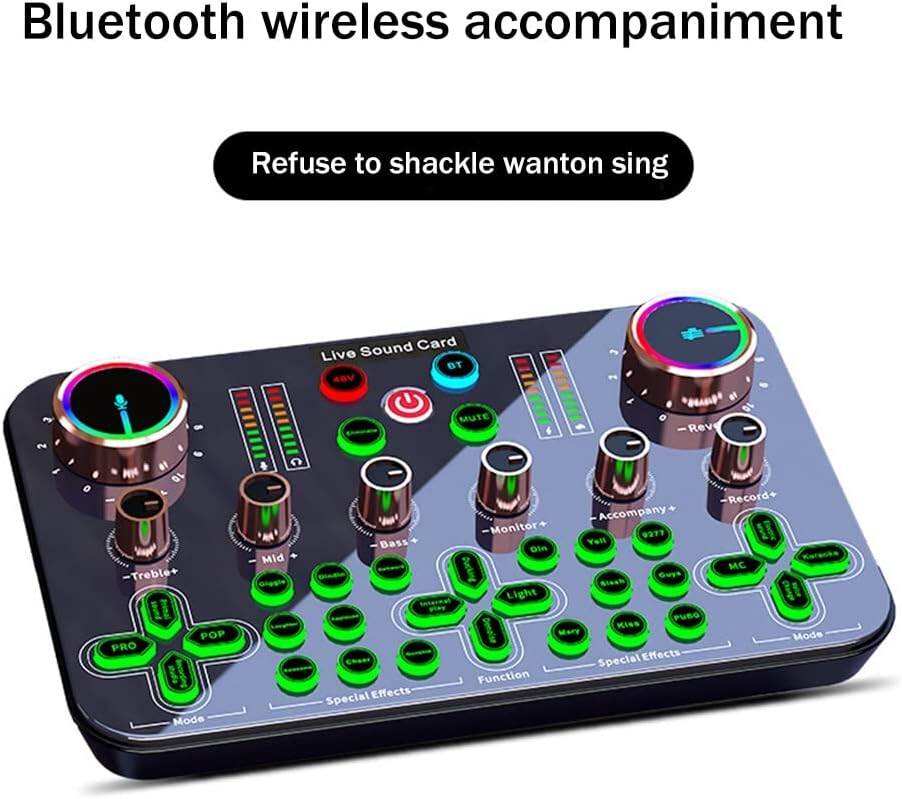 Picture of K600 Sound Card Professional Live Broadcast Equipment Accessory Kit Audio Sound Card Mixer Mobile Phone Computer Universal (Black)