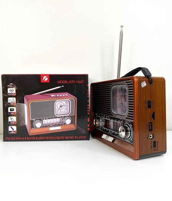 Picture of Ktf-1647 Portable Wireless AM FM SW 8 Band Bt Outdoor Home Radio Speaker with Flashlight Multi-function Mp3 TF USB Music Player (Multicolor)