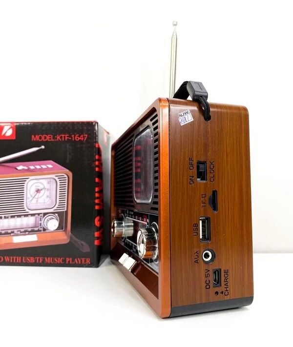 Picture of Ktf-1647 Portable Wireless AM FM SW 8 Band Bt Outdoor Home Radio Speaker with Flashlight Multi-function Mp3 TF USB Music Player (Multicolor)