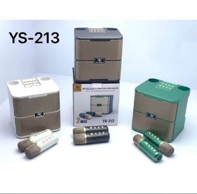 Picture of YS-213 100W high power wireless family party Bluetooth speaker portable dual microphone outlet karaoke subwoofer stereo boombox (Multicolor)