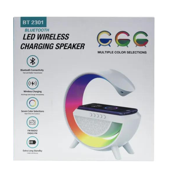 Picture of BT-2301 Wireless Charging Table Lamp Bluetooth Speaker Table Lamp  (8 cm) (Multicolor)