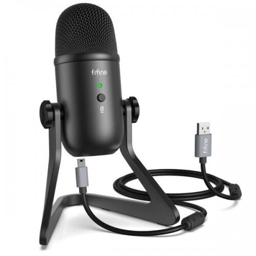 Picture of USB Podcast Microphone for Recording Streaming, Condenser Computer Gaming Mic for PC (Black)