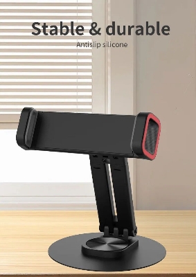 Picture of JMARY MK-63 360 Degree Rotating Foldable Desktop Stand Holder for Phone/Tablet (Black)