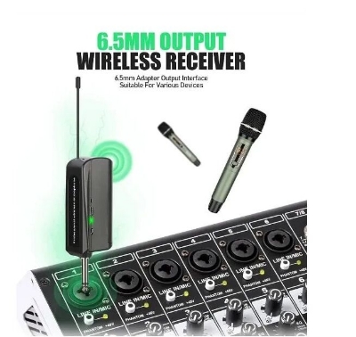 Picture of Shengfu CP-113CD Professional Rechargeable UHF Wireless Interview Microphone Black (Black)