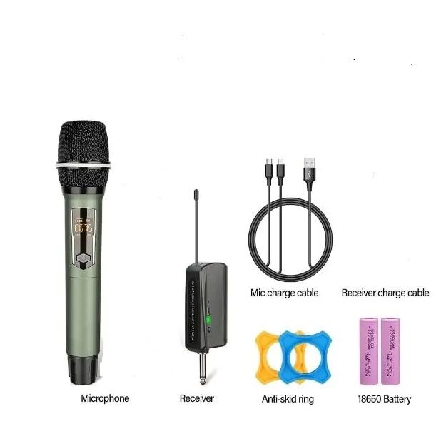Picture of Shengfu CP-113CD Professional Rechargeable UHF Wireless Interview Microphone Black (Black)