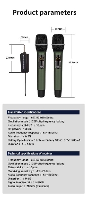 Picture of Shengfu cp-110 cd dual wireless hand microphone For journalist Black (Black)
