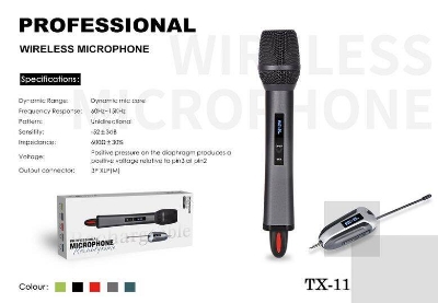 Picture of Shengfu TX-11 UHF Wireless Rechargeable Microphone Black 