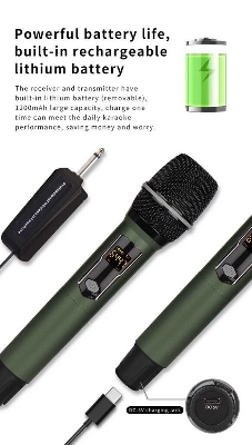 Picture of Shengfu cp-110 cd dual wireless hand microphone For journalist Black (Black)