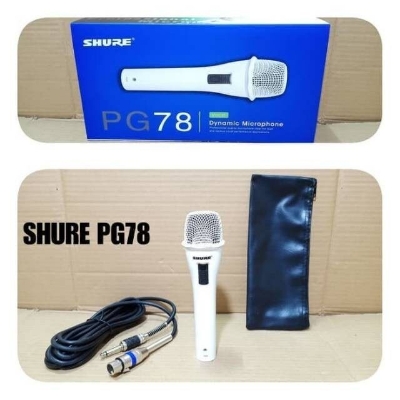 Picture of Microphone  Shure PG78 Dynamic Microphone with cable White (White)