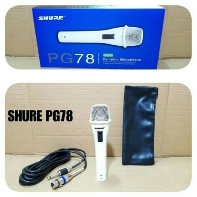 Picture of Microphone  Shure PG78 Dynamic Microphone with cable White (White)
