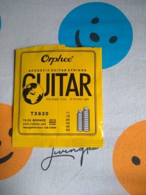 Picture of Orphe TX630 Acoustic guitar String – 75/25 Bronze Normal light (Gold)