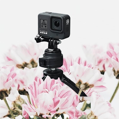 Picture of Tripod Mount Adapter Compatible with GoPro Hero 8, 7, 6, 5, 4, Session, 3+, 3, 2, 1, Hero (2018), Fusion, DJI Osmo, Sjcam, Xiaoyi Action Cameras - Pack of 1 (Black) (Black)